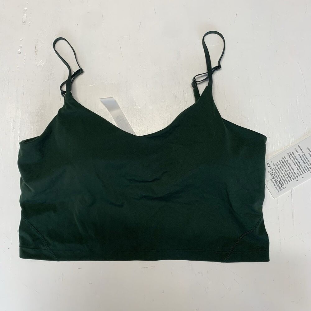 NEW Lululemon Size 14 Align Cropped Cami Tank Top A/B Cup Dark Green